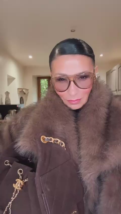 Manteau fourrure marron végan neuf Taille S-M