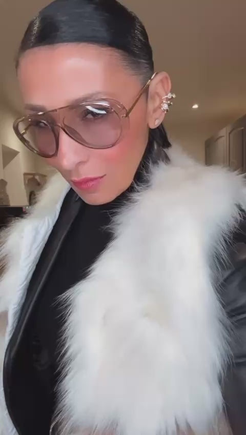 Veste sans manche vrai fourrure TAILLE M-L